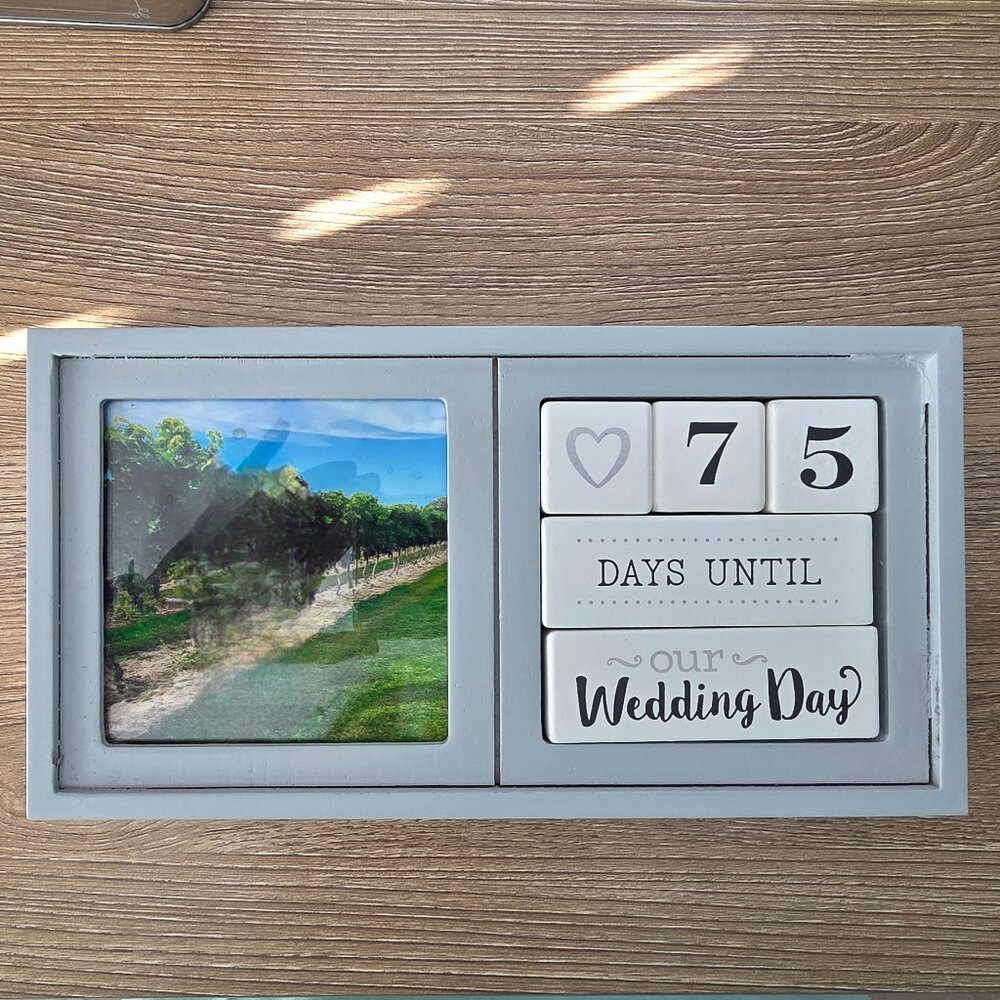Wedding picture frame with various blocks